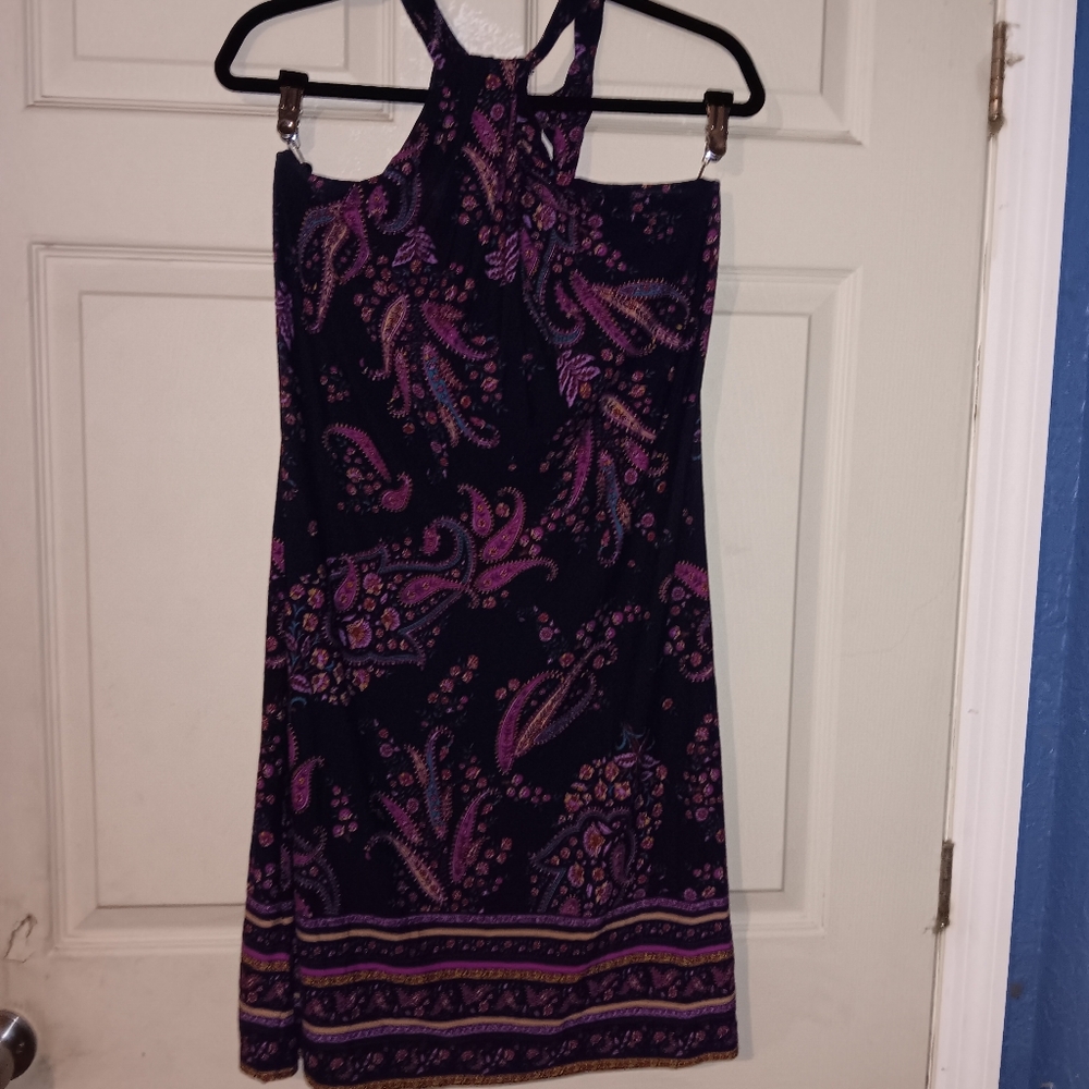 Euc Tommy Bahama Elegant Paisley Print Sleeveless Dress - Purple and Pink Sz SP
